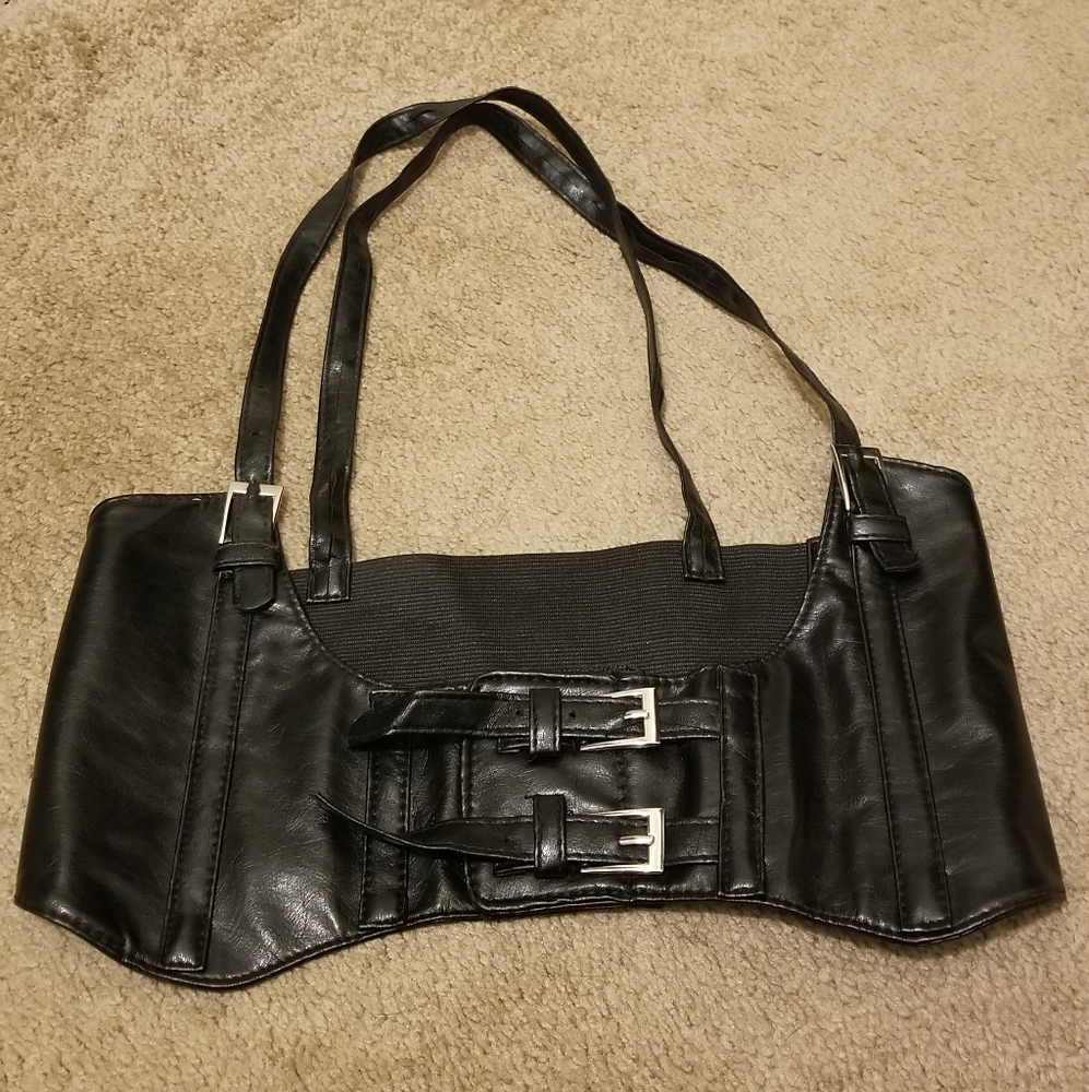 Black Metal Buckle Harness Belt S (Velcro front)